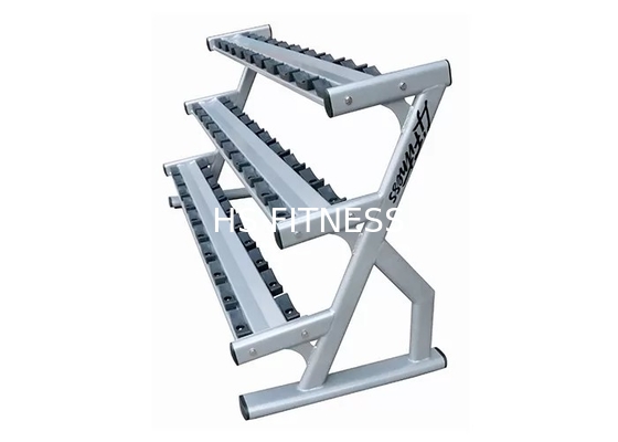 15 Paare Stahldes barbell-drei Reihen-Dummkopf-Gewichts-Gestell-Silber-Schwarz-