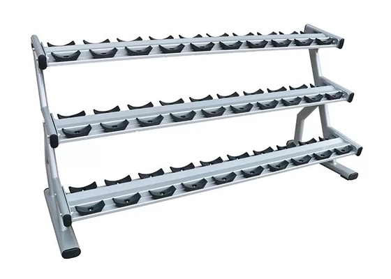 Doppeltes Reihen-Dummkopf-Stahlgestell des Barbell-drei für 15 Paare